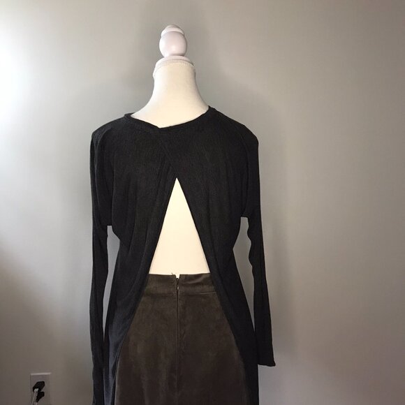 Aritzia Wilfred La Riverie Kite Open Back Long Sleeve | Gray | Size XS - Picture 4 of 10